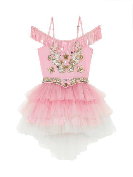strapless open back dress Tutu du Monde Girls Pale Sequined Cowgirl Tutu Dress Girls Kids 4-5 Year Pink Tulle by Childrensalon
