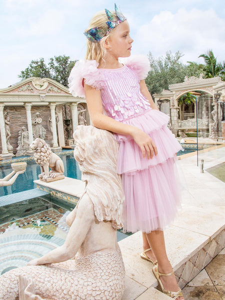 Tutu Du Monde Girls Candy Tulle Dress With Sequin Embellishments Girls Toddler 3-4 year Pink Cotton By Childrensalon