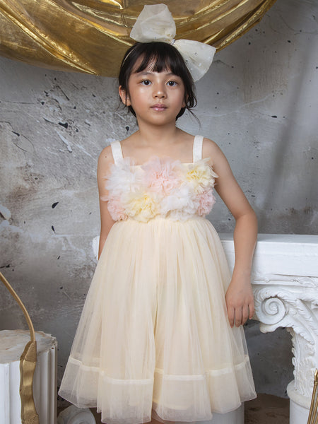 Tide Blossom Yellow Tulle Dress - Girls Party Dress | Tutu du