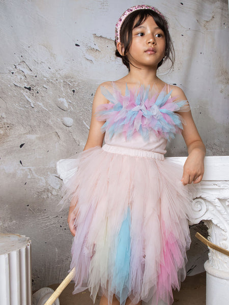 caution drunk birthday dress plus size Summer Princess Girls Kids Tulle Super Fairy Dresses Rainbow Flower Pa   Mom & Kids