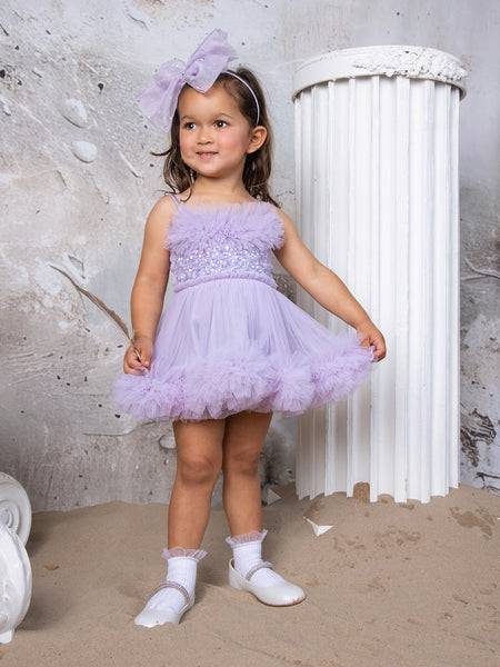 Bébé Celestial Shine Tutu Dress Pastel Lilac / 18-24 Months / Shell: (Knitted Fabric 100% Cotton, Net Fabric 100% Nylon) Lining: (Woven Fabric 100%