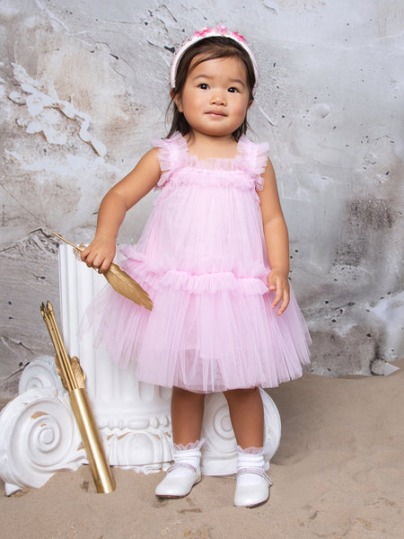 Tutu Du Monde-Baby Girls Pink Embellished Tulle Dress Set