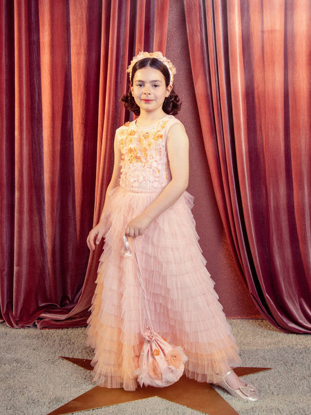pink gold tutu dress Sunset Boulevard Long Pink Tutu Dress
