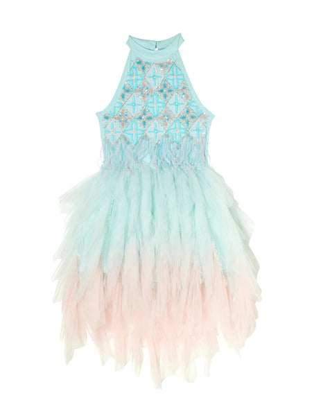 Stardom Blue Halter Neck Tutu Dress