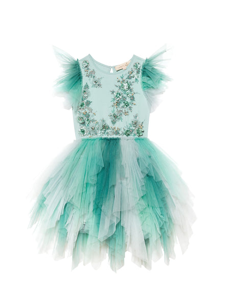 strapless open back dress Tutu du Monde Girls Forest Fairy Tutu Dress Girls Kids 6-7 Year Green Cotton by Childrensalon