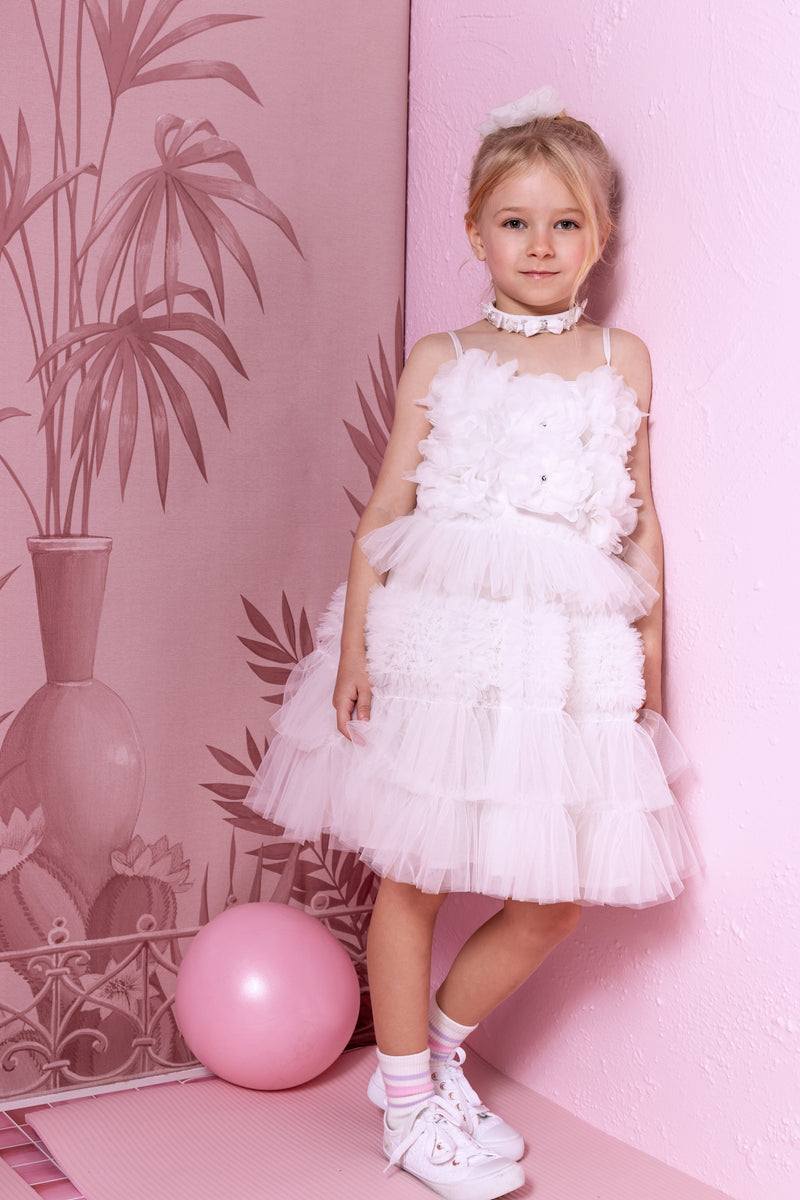 layered tutu dress Women Tulle Dress/tutu Dress/layered Dress/wedding Dress/ruffle Dress/nude Dress/midi Beige Dress/handmade Beige Dress/furbelow Dress/f1926