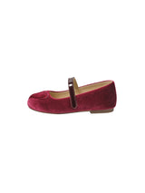 Single Strap Velcro Velvet Fabric Ballerinas