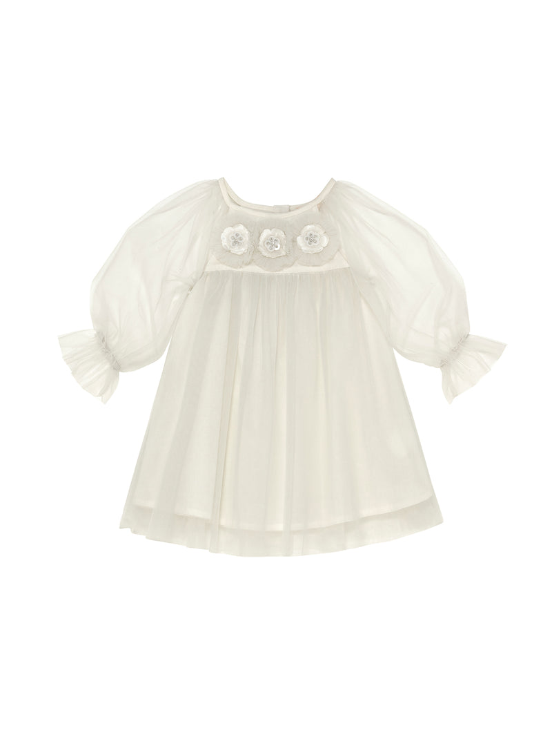 Bébé Snowy Petal Tulle Dress