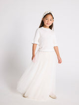 White Classic Skirt & Elyseé Top Two Piece Set | Value $215