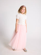 Pink Classic Skirt & Brigitte Blouse Two Piece Set | Value $230