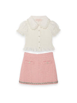 Pink Audrey Skirt & White Bridgette Blouse Two Piece Set | Value $230