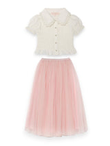 Pink Classic Skirt & Brigitte Blouse Two Piece Set | Value $230