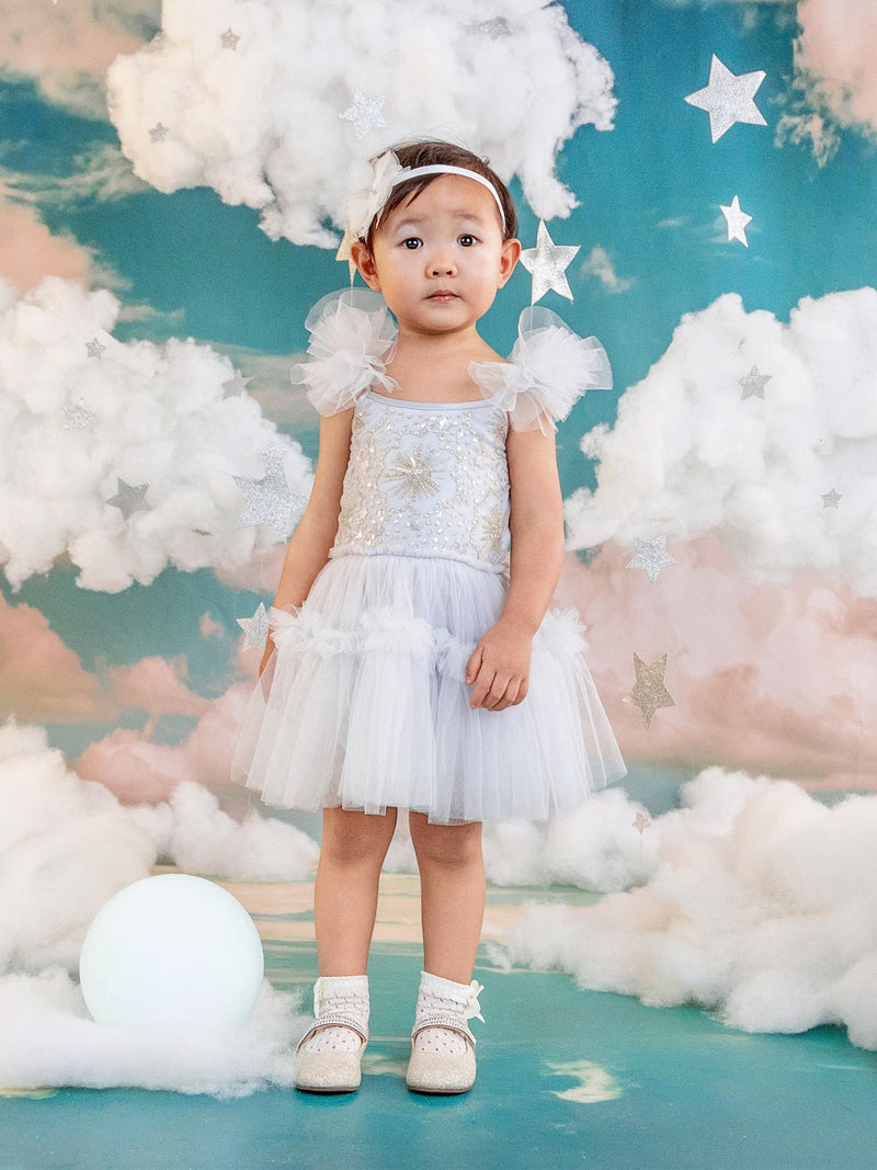 Bébé Your Grace Tutu Dress Silverlite / 0-3 Months / Shell: (Knitted Fabric 100% Cotton, Net Fabric 100% Nylon) Lining: (Woven Fabric 100% cotton)