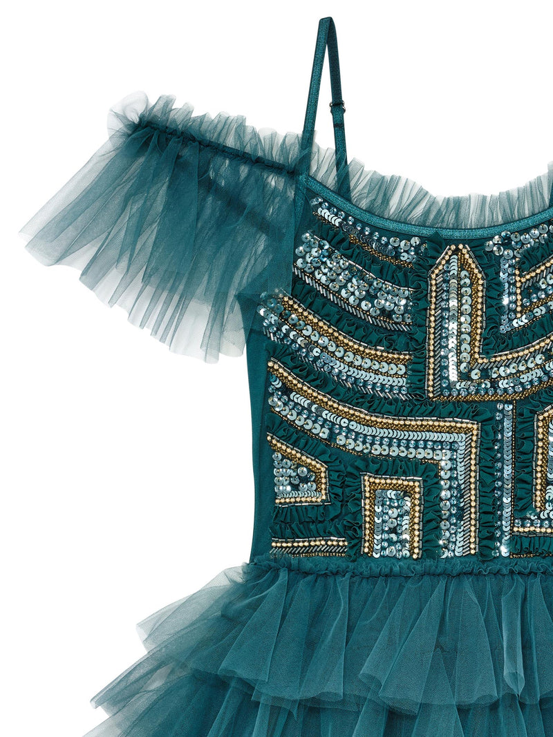 Emerald Reverie Tutu Dress Evergreen / 8-9 Years / Shell: (Knitted Fabric 100% Cotton, Net Fabric 100% Nylon) Lining: (Woven Fabric 100% cotton) Emerald Reverie Tutu Dress Evergreen / 8-9 Years / Shell: (Knitted Fabric 100% Cotton, Net Fabric 100% Nylon) Lining: (Woven Fabric 100% cotton)
