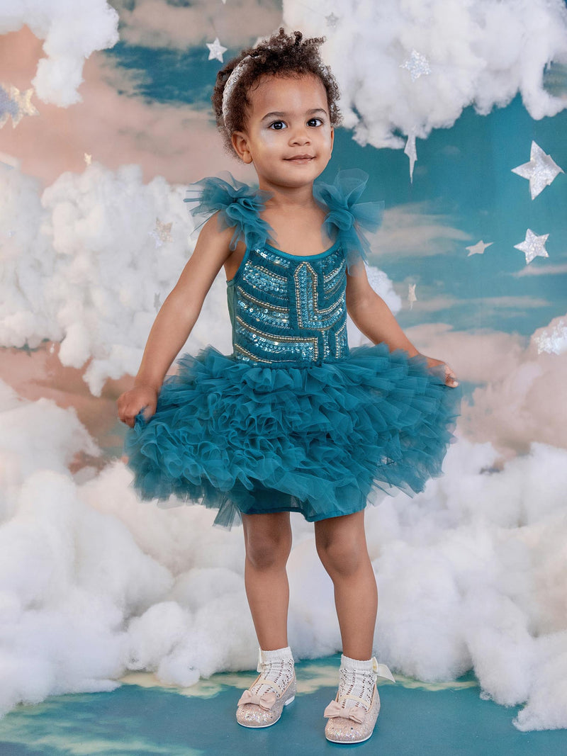 Bb Emerald Reverie Tutu Dress Evergreen / 12-18 Months / Shell: (Knitted Fabric 100% Cotton, Net Fabric 100% Nylon) Lining: (Woven Fabric 100% Bb Emerald Reverie Tutu Dress Evergreen / 12-18 Months / Shell: (Knitted Fabric 100% Cotton, Net Fabric 100% Nylon) Lining: (Woven Fabric 100%