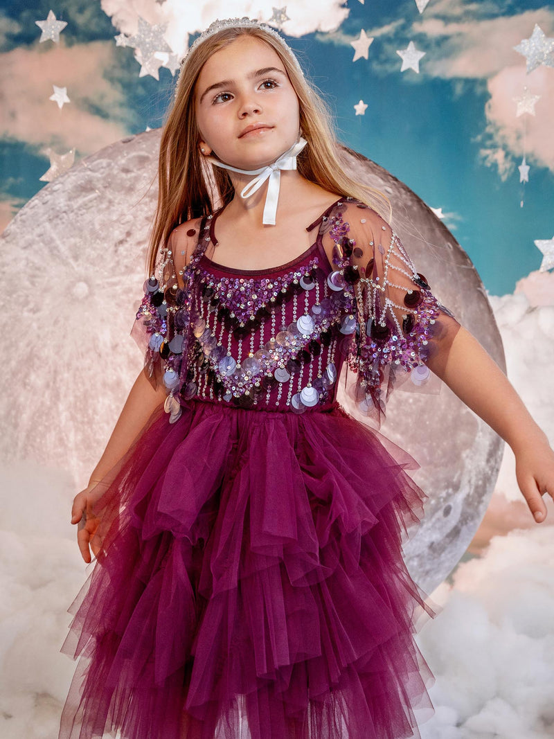Royal Debut Tutu Dress Blackberry / 4-5 Years / Shell: (Knitted Fabric 100% Cotton, Net Fabric 100% Nylon) Lining: (Woven Fabric 100% Cotton) Royal Debut Tutu Dress Blackberry / 4-5 Years / Shell: (Knitted Fabric 100% Cotton, Net Fabric 100% Nylon) Lining: (Woven Fabric 100% Cotton)