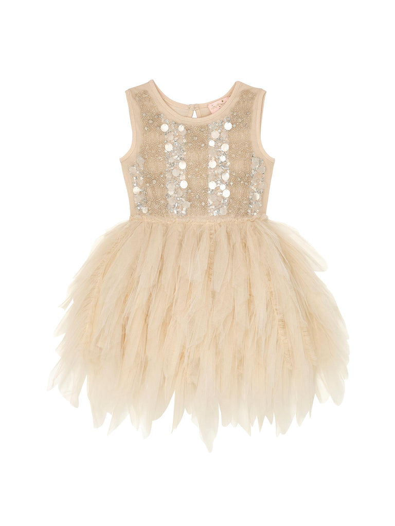 Bébé Glitz Tutu Dress Linen / 18-24 Months / Shell: (Knitted Fabric 100% Cotton, Net Fabric 100% Nylon) Lining: (Woven Fabric 100% cotton) Exclusive
