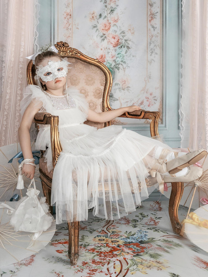 sheer tutu dress Lady Solid Mesh Off-shoulder Dress Ruffled Sheer Tutu Wedding Party Sexy Chic