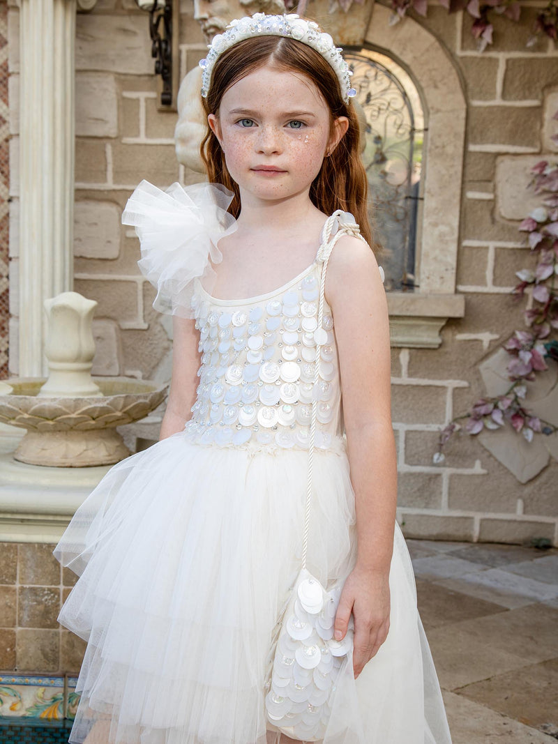 lace tutu dress du Monde Girls With Sequin Embellished Bodice Girls Kids 4-5 year Ivory Tulle By Childrensalon Color:Navy Floral Print Ladies - Navy Blue Letitia birthday formal dress with
