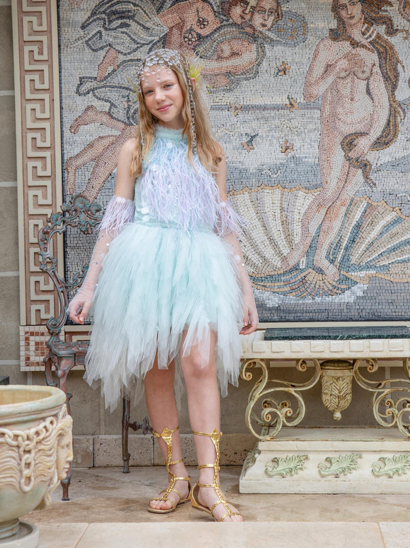 Siren Song Blue Tutu Dress - Birthday Party Dress | Tutu du Monde Pacific Coast / 4-5 Years / Shell: (Knitted Fabric 100% Cotton, Net Fabric 100% Siren Song Blue Tutu Dress - Birthday Party Dress | Tutu du Monde Pacific Coast / 4-5 Years / Shell: (Knitted Fabric 100% Cotton, Net Fabric 100%