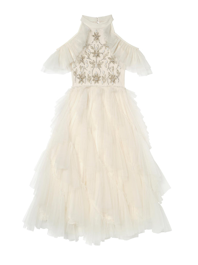 Tutu du Monde Girls Beaded Tulle Dress With Waterfall Ruffles Girls Kids 6-7 year Ivory Cotton By Childrensalon Tutu du Monde Girls Beaded Tulle Dress With Waterfall Ruffles Girls Kids 6-7 year Ivory Cotton By Childrensalon
