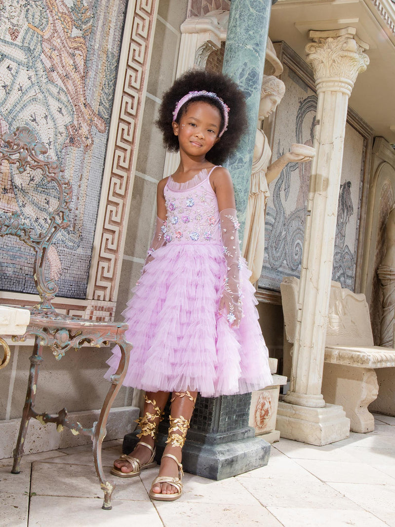 tutu dress princess Tutu du Monde-Girls Purple Embellished Tulle Dress