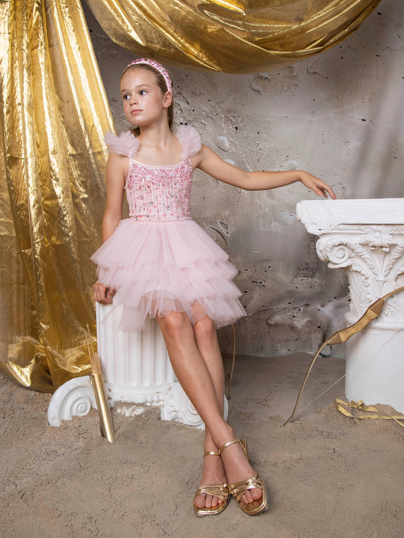 slim fit dress slacks Luminara Pink Tutu Dress for Girls Sparkle Party Dress