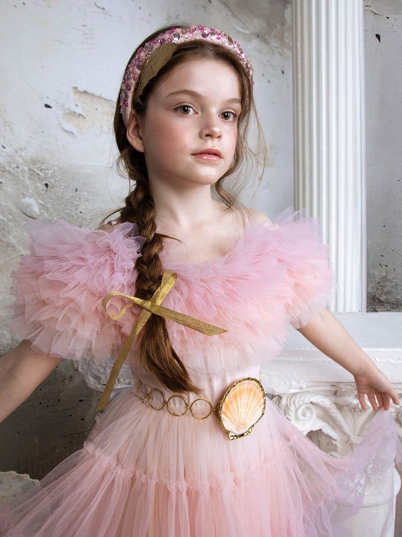 Eos Tulle Dress Pearl Mix / 2-3 Years / Shell: (Net Fabric 100% Nylon) Lining: (Woven Fabric 100% cotton) Exclusive of decoration