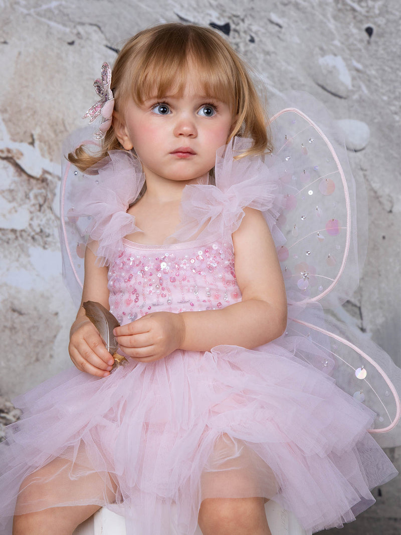 white christmas dresses Bébé Luminara Tutu Dress Satin Bow / 0-3 Months / Shell: (Knitted Fabric 100% Cotton, Net Fabric 100% Nylon) Lining: (Woven Fabric 100% Cotton)