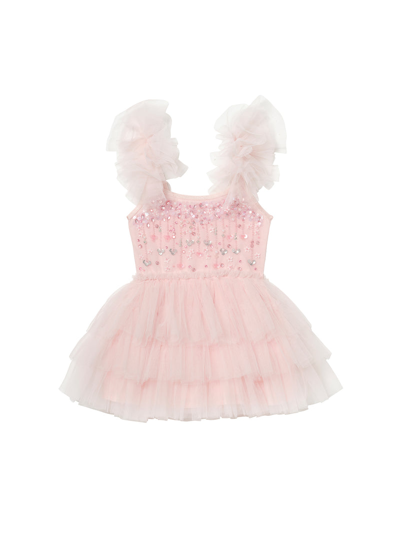 Bébé Luminara Tutu Dress Satin Bow / 0-3 Months / Shell: (Knitted Fabric 100% Cotton, Net Fabric 100% Nylon) Lining: (Woven Fabric 100% cotton)