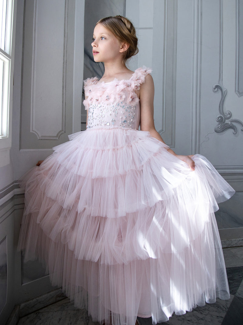 dusty pink tutu dress Dusty Rose Flower Girl Dress, Dusty Pink Tulle Dress With a One Shoulder Top - Custom Colors Available!