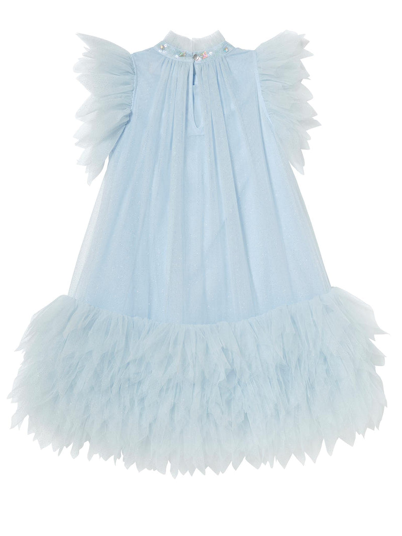 Tutu Du Monde-Girls Blue Embellished Tulle Dress