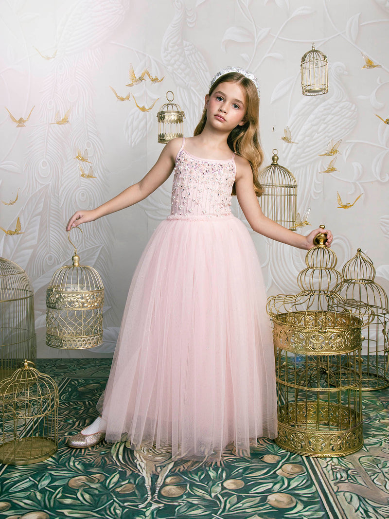 Shimmering Shore Tutu Dress Satin Bow / 6-7 Years / Shell: (Knitted Fabric 100% Cotton, Net Fabric 100% Nylon) Lining: (Woven Fabric 100% cotton)