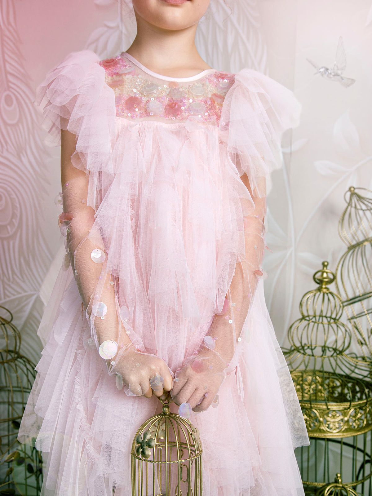 open lace back dress Tutu du Monde Bebe Starling Tulle Dress Crystal Pink  Petit Bazaar