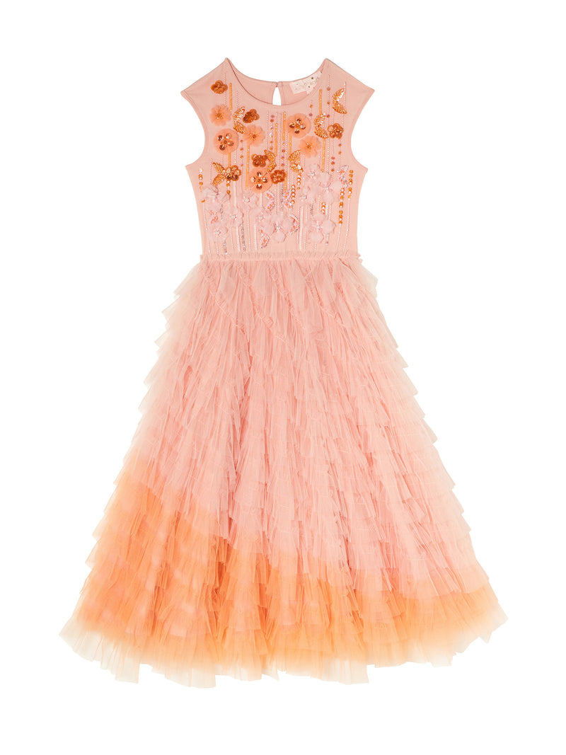 pink and orange tutu dress Vintage Flower Tutu Dress