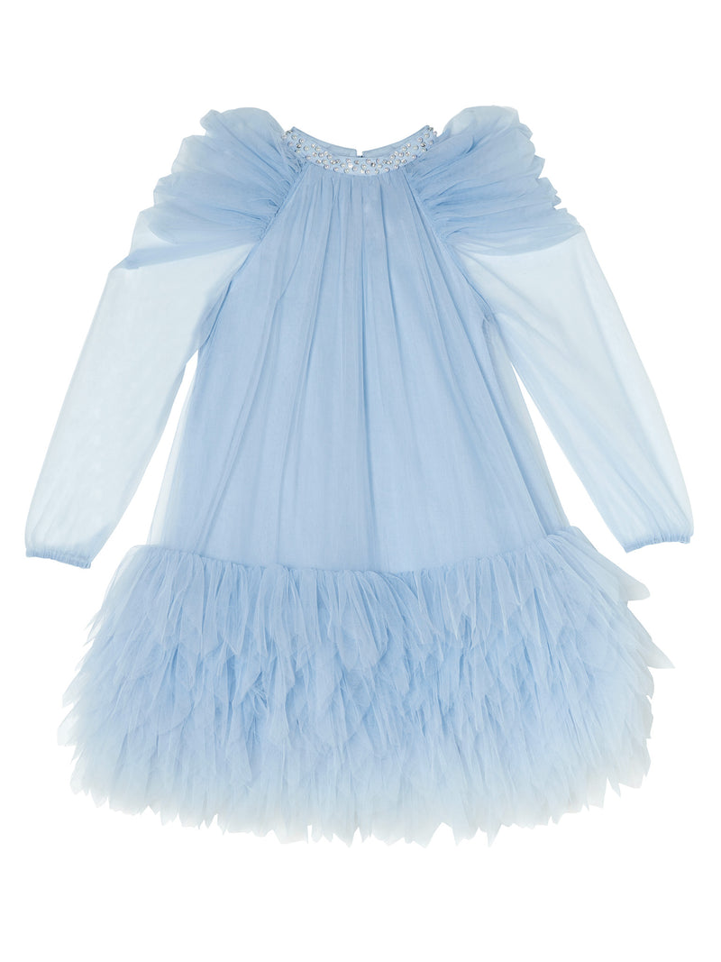 Tutu Du Monde-Girls Blue Embellished Tulle Dress