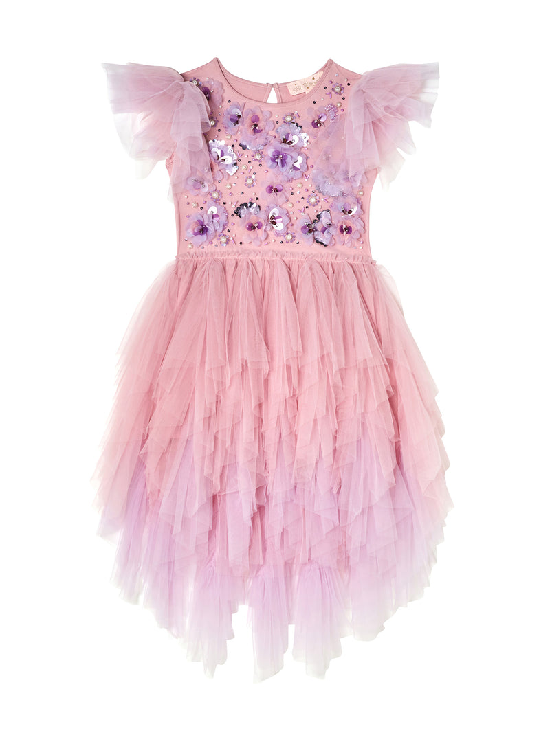 Tutu Du Monde-Girls Pink & Purple Ruffled Tulle Dress
