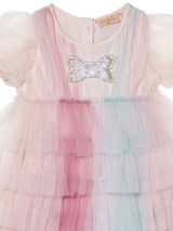 Bébé Crystal Bow Tulle Dress