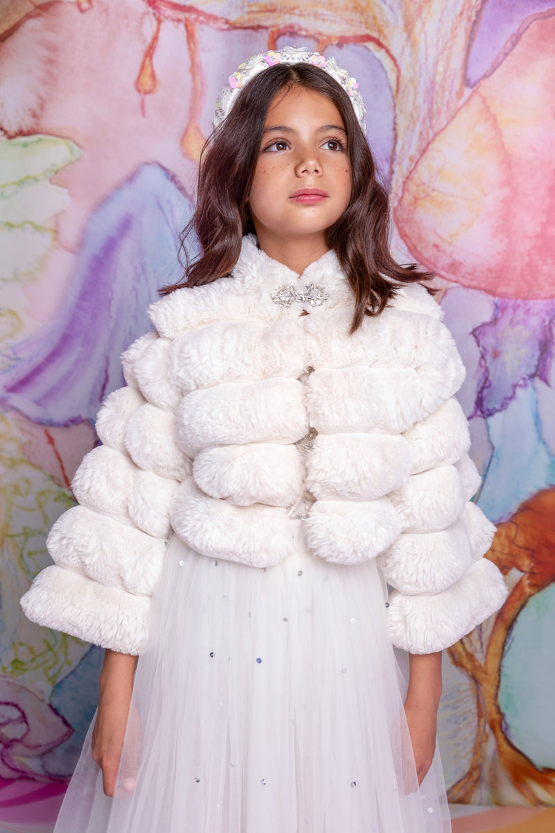 Tutu du Monde Girl's Winter Wonderland Faux Fur Puffer Jacket, Size 3t-11, Milk, 6-7, Girls Apparel Jackets Tutu du Monde Girl's Winter Wonderland Faux Fur Puffer Jacket, Size 3t-11, Milk, 6-7, Girls Apparel Jackets