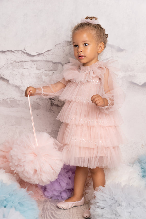 Baby pink tulle dress best sale