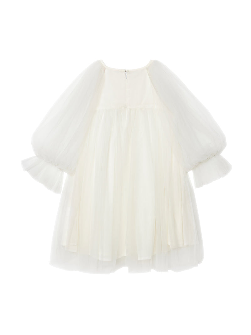 Snowy Petal Tulle Dress