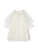 Snowy Petal Tulle Dress