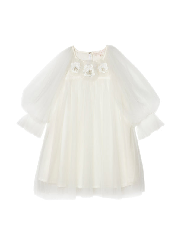 Snowy Petal Tulle Dress