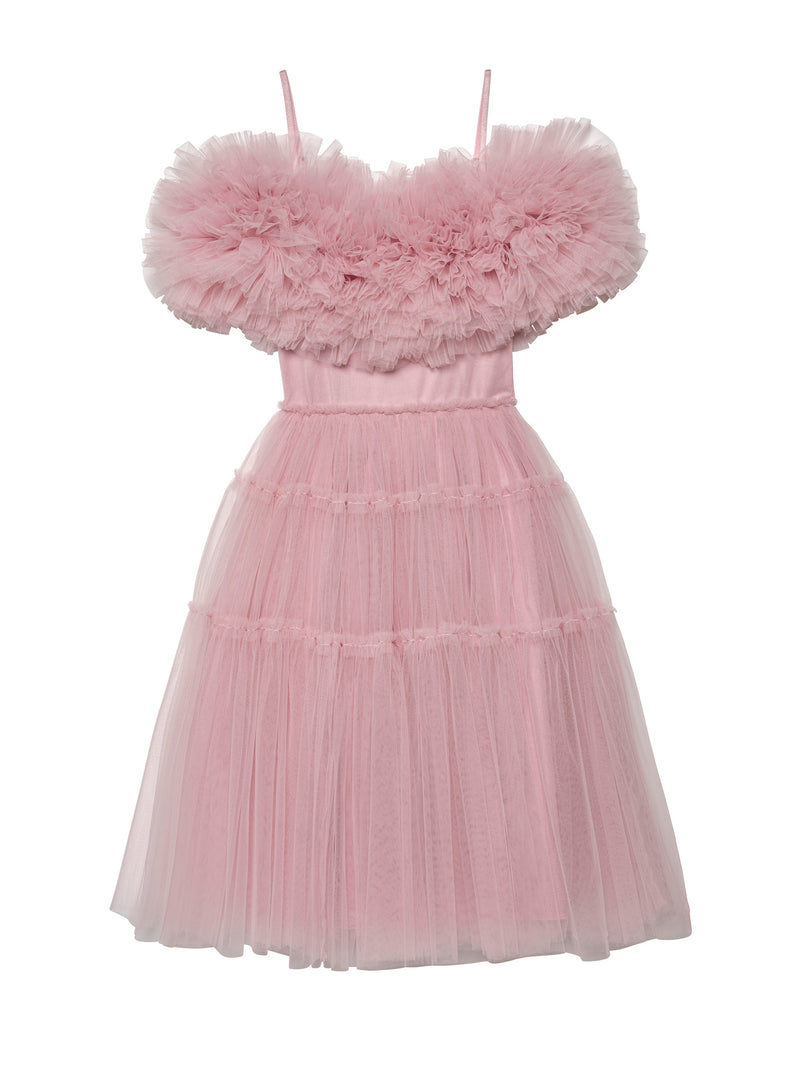 carnation pink color dress Carnation Fit and Flare Pleated Mini Dress