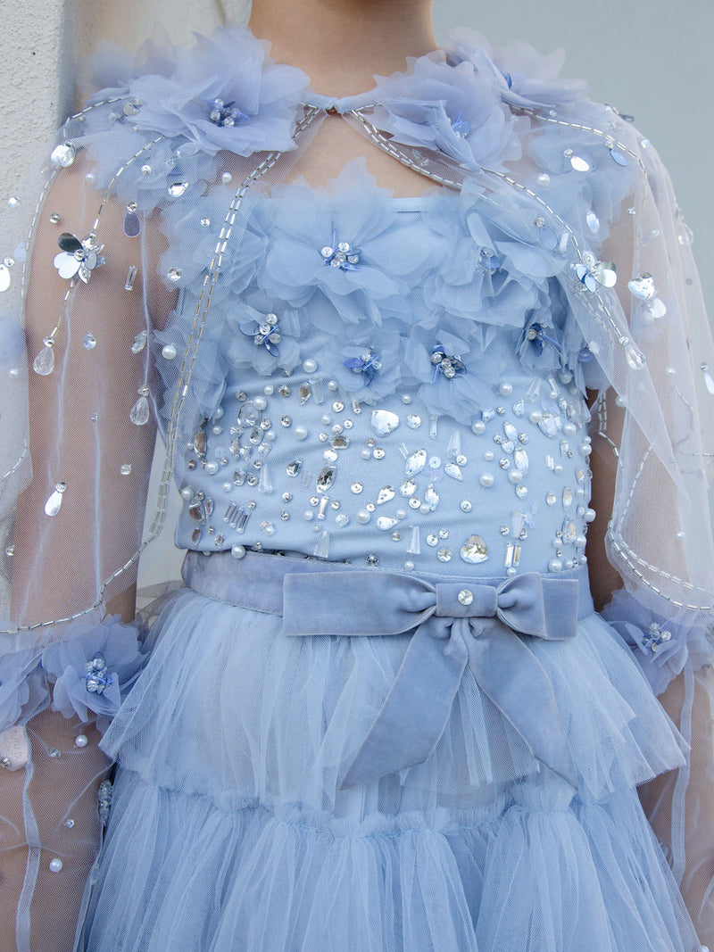 Amira Blue Tutu Dress - Girls Wedding Guest Dress | Tutu du Monde