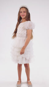 Floral Lattice Tutu Dress