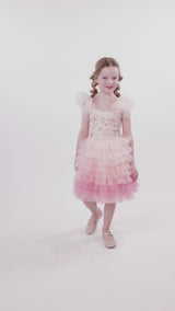 Coral Cascade Tutu Dress