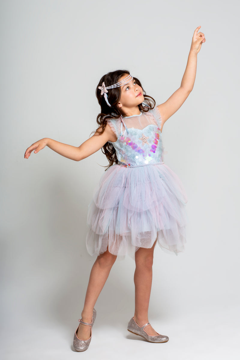 Little Girl Mermaid Dress Princess Costume Birthday Party Cosplay Halloween  Dress up Tutu Outfits - Walmart.com