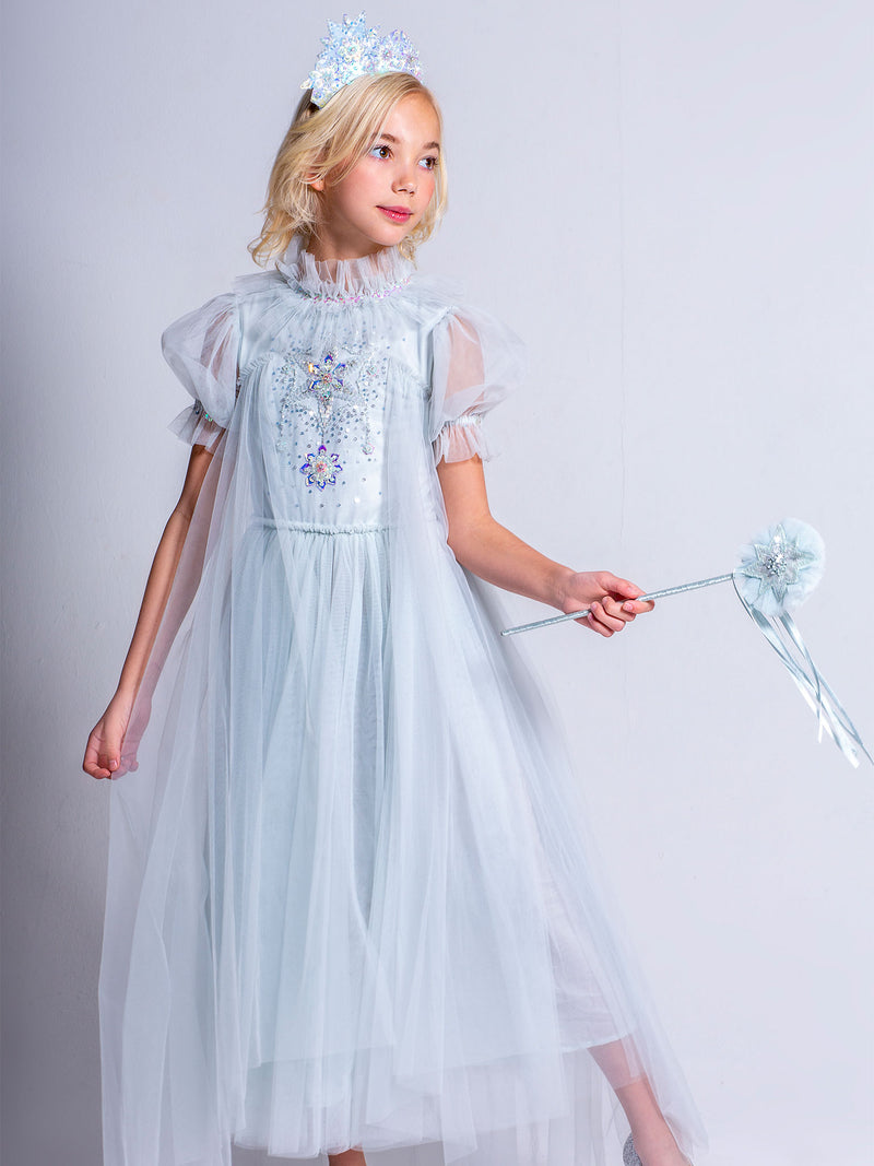 tutu blue dress DOLLY V-BACK PUFF SLEEVE ORGANZA TUTU DRESS royal blue